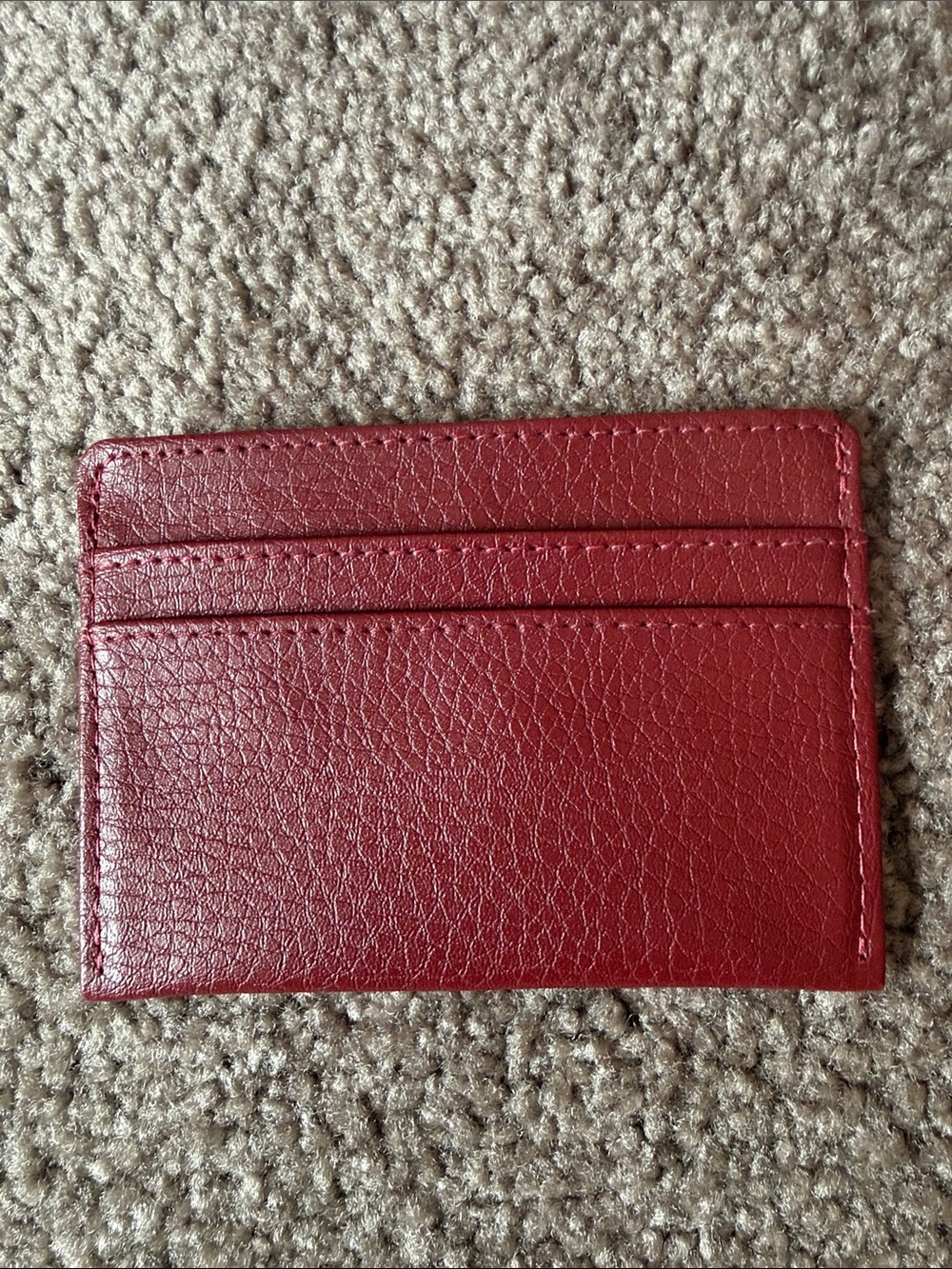 Slim Red Leather Card Holder